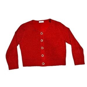 Calvin Klein red shimmery sweater size M